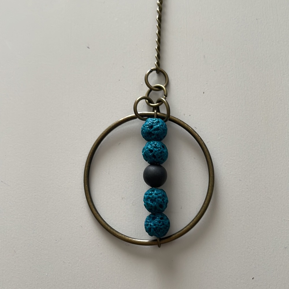 2 for $32 / Lava bead hoop necklace